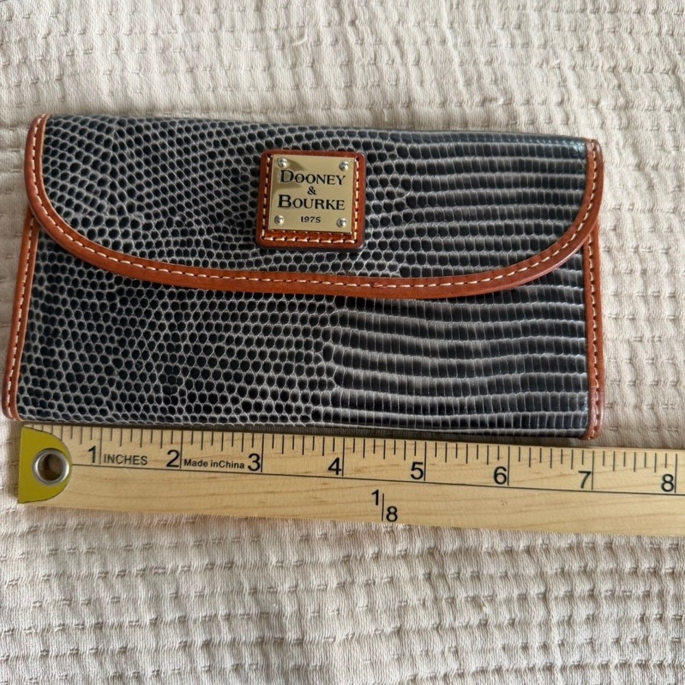 Dooney & Bourke Gray Lizard Embossed Tote Shoulder Bag Matching Wallet Set - Picture 15 of 16